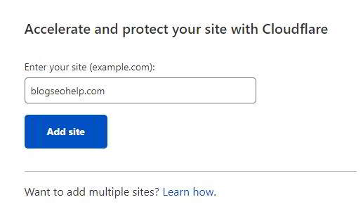 Cloudflare add site