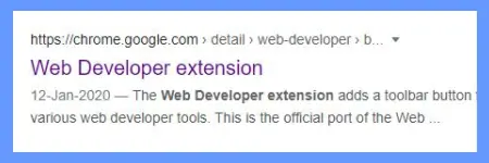 Web Developer Extension